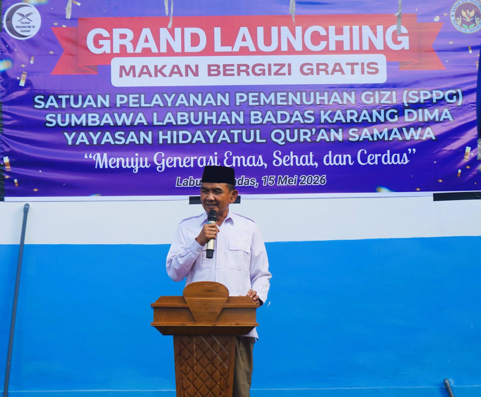 Wabup Sumbawa Tegaskan MBG Bukan Ajang Cari Untung saat Launching SPPG Karang Dima