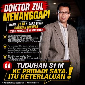 Isu Dana NTB Care Meledak, Bang Zul: Audit Saja, Jangan Asal Tuduh!