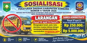 Pemkab Sumbawa Sosialisasikan Perda Ketertiban Umum, Angkutan Material Terbuka Terancam Denda Rp5 Juta